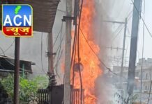 पाली रोड झाबर स्थित ट्रांसफार्मर में लगी आग, क्षेत्र में मची अफरा-तफरी