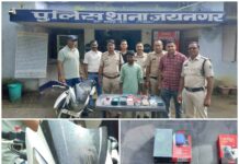मोबाइल दुकान में चोरी का खुलासा, 4 नाबालिग समेत 5 आरोपी गिरफ्तार, छत तोड़कर लाखों के मोबाइल उड़ाए थे, 12 मोबाइल और अपाचे बाइक बरामद