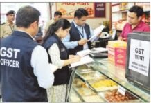 जीएसटी की टीम ने आधा दर्जन व्यापारियों की मारा छापा