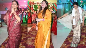 Minister Laxmi Rajwade MP Laxmi Verma and MLA Bhawna Bohra during Teej ramp walk 1788763907