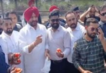 पंजाब CM के काफिले पर पूर्व मंत्री ने अंडे-टमाटर फेंके:बिट्टू हिरासत में; बोले- मान शराब का आनंद लें, केजरीवाल को पंजाब लूटने दें