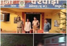 टंगिया से ताबड़तोड़ वार कर युवक की हत्या, 24 घंटे में आरोपी गिरफ्तार,अंधविश्वास के शक में वारदात! हत्या में इस्तेमाल टंगिया जब्त