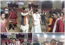 माता रानी की भक्ति में झूमे स्वास्थ्य मंत्री श्यामबिहारी जायसवाल,पत्नी कांति जायसवाल के साथ किया गरबा, ढोल बजाकर बांधा समां. Video