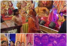 नैला-जांजगीर दुर्गोत्सव में पहुंचीं कौशल्या साय, मां दुर्गा की आरती कर गाए भजन; गरबा में मर्यादा बनाए रखने की अपील . Video