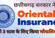 छत्तीसगढ़ सरकार की सख्त कार्रवाई, द ओरिएंटल इंश्योरेंस कंपनी लिमिटेड तीन साल के लिए ब्लैकलिस्ट
